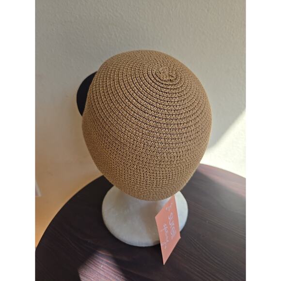 Surell Women Paper/Straw Baseball Cap New With Tags Black Visor - Picture 3 of 7